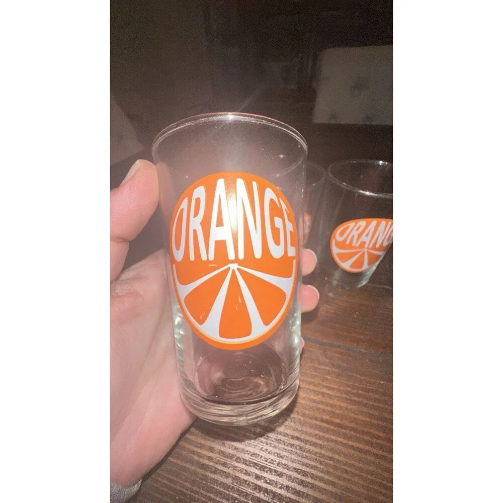 Vintage Luminarc MCM 7oz Orange Slice Juice Glass - Set Of 6